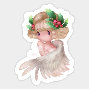 Christmas Holly Berry Angel Sticker